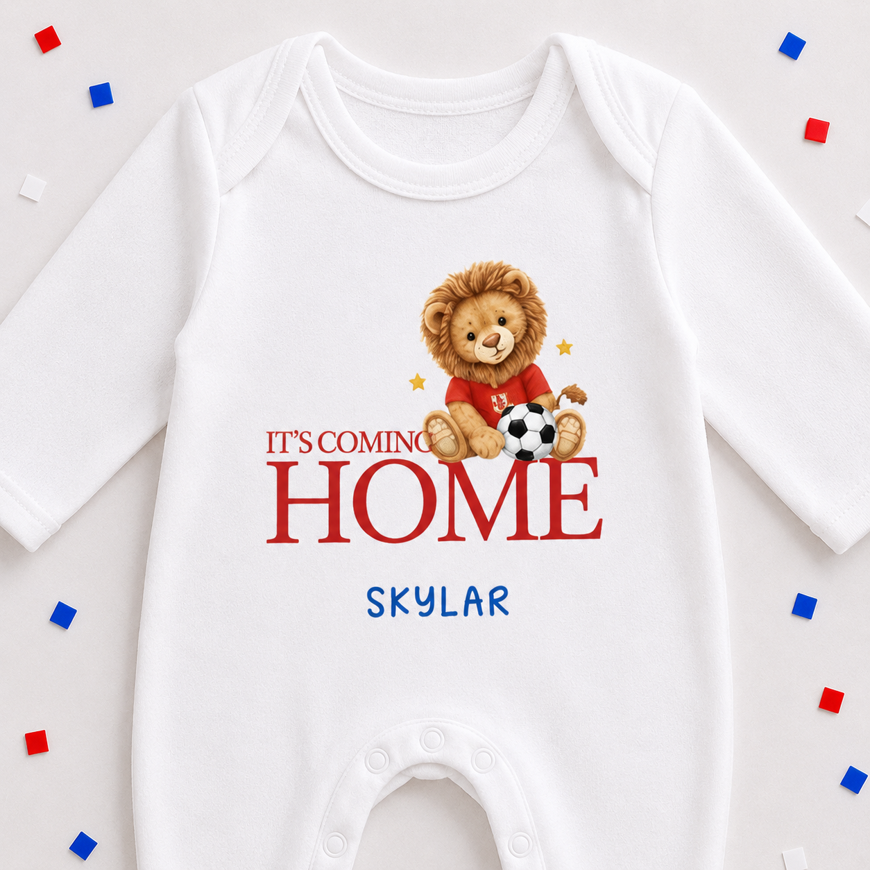 Personalised 'It's Coming Home' World Cup Sleepsuit