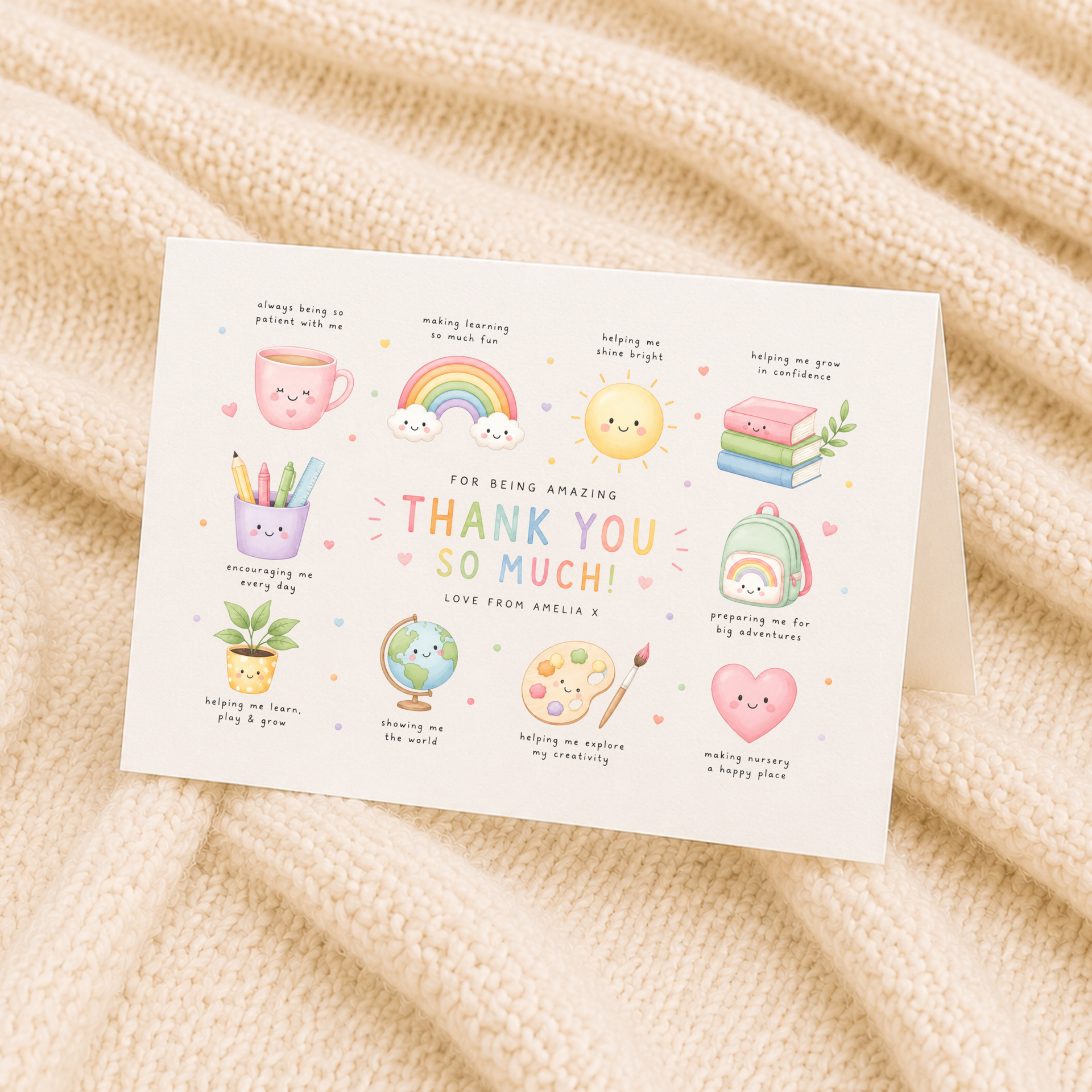 Personalised Teacher Thank You Card