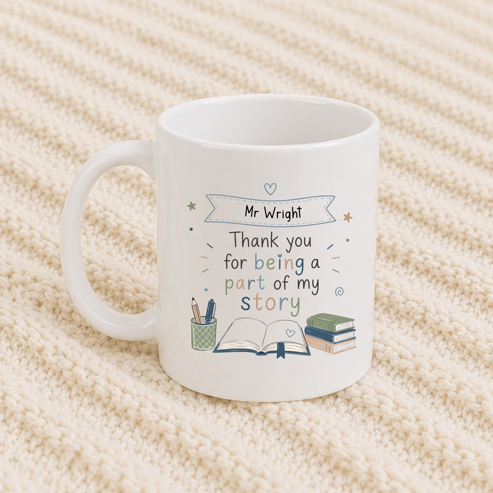 Personalised Teacher Mug - Book Design