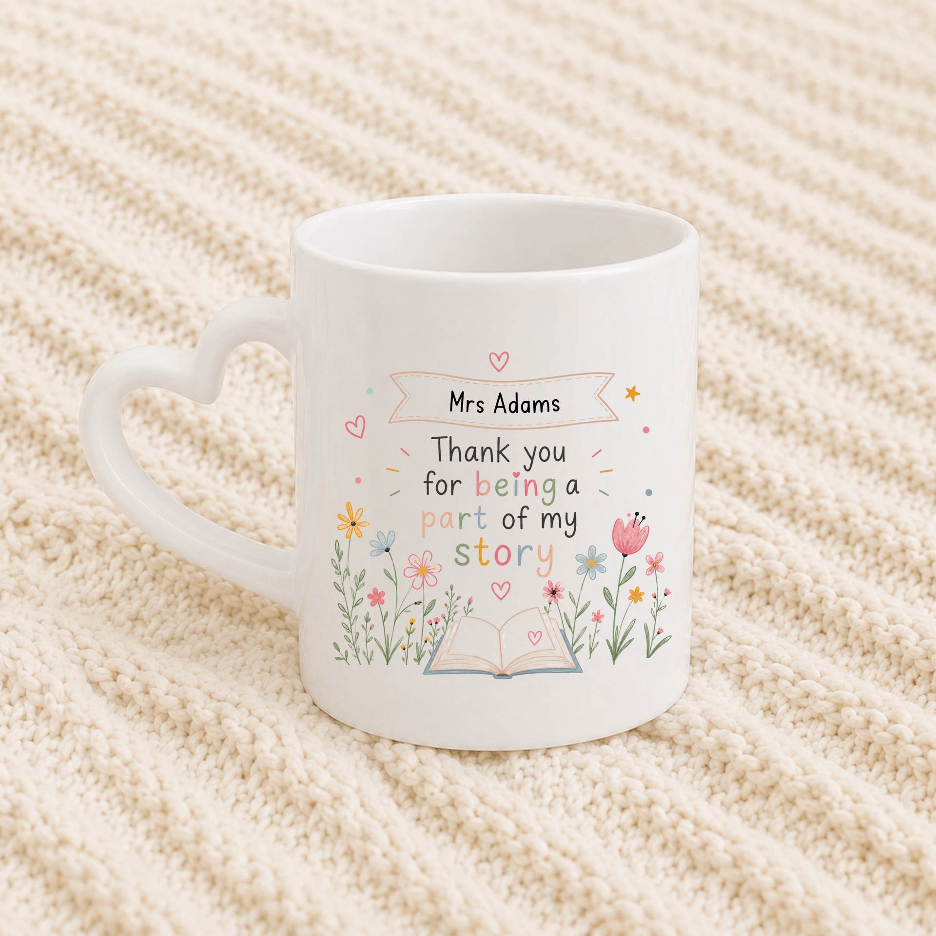 Personalised Teacher Mug - Floral Design