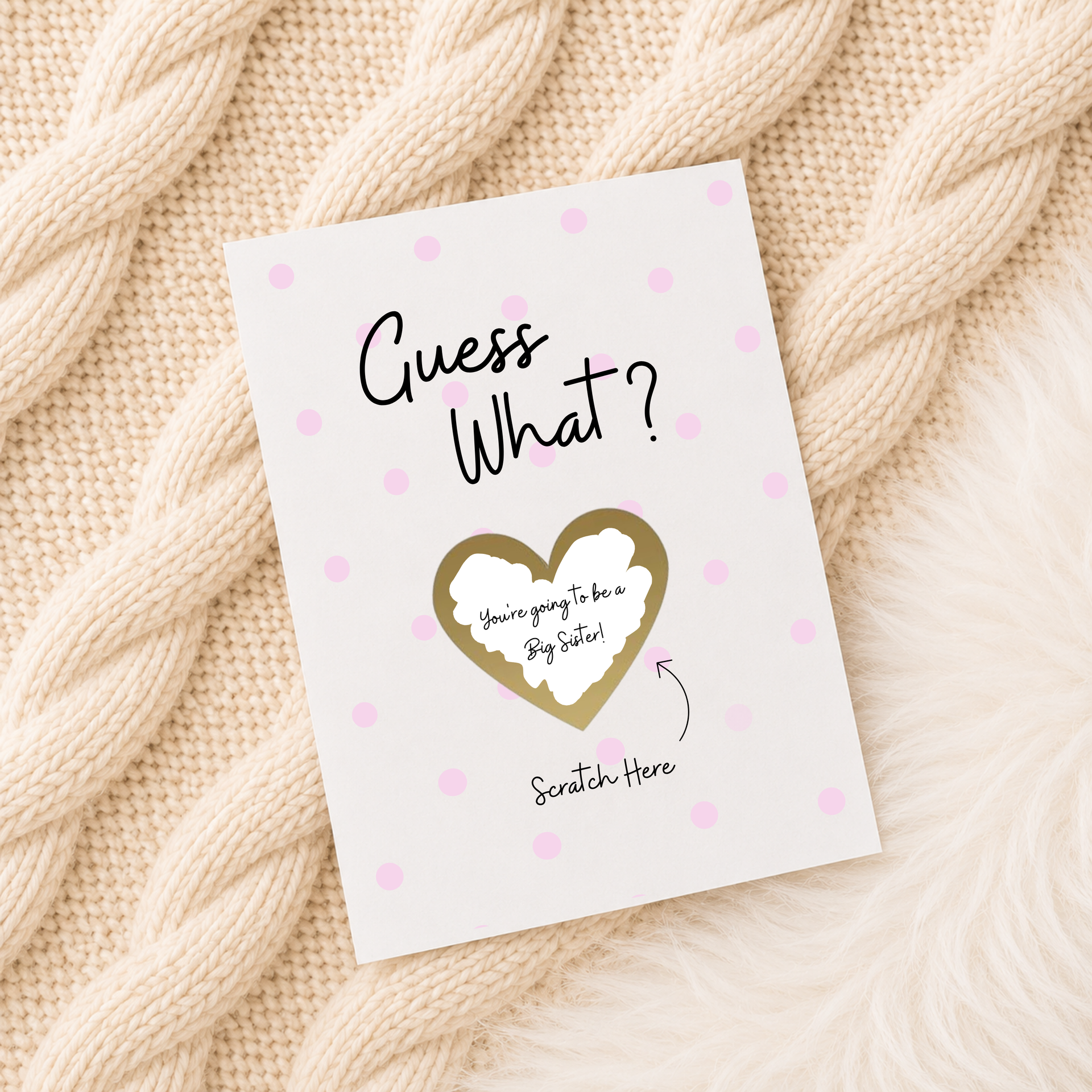 Pregnancy Announcement Scratchcard - Big Sister