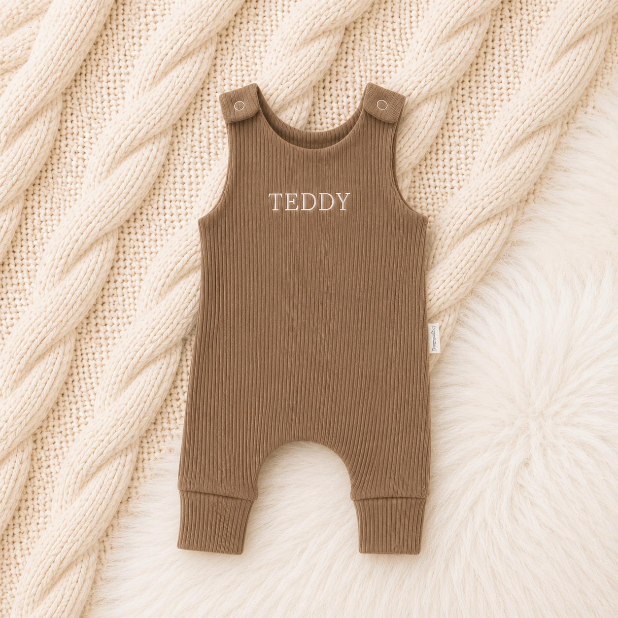 Personalised Baby Dungarees - Brown