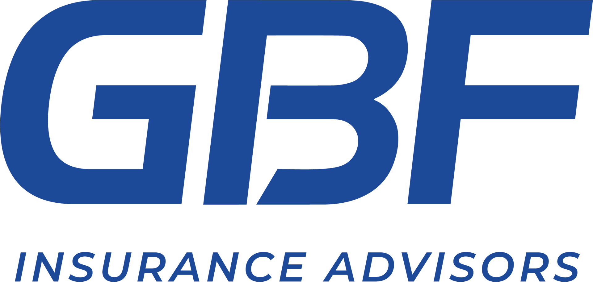 GBF Benefits Advisors logo in blue text with a blue swoosh underline