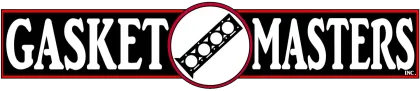 Gasket Masters logo in black, red, and white with a stylized gasket icon