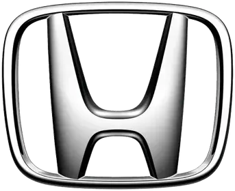 Chrome Honda logo in silver and black