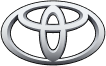 Silver Toyota logo on a white background