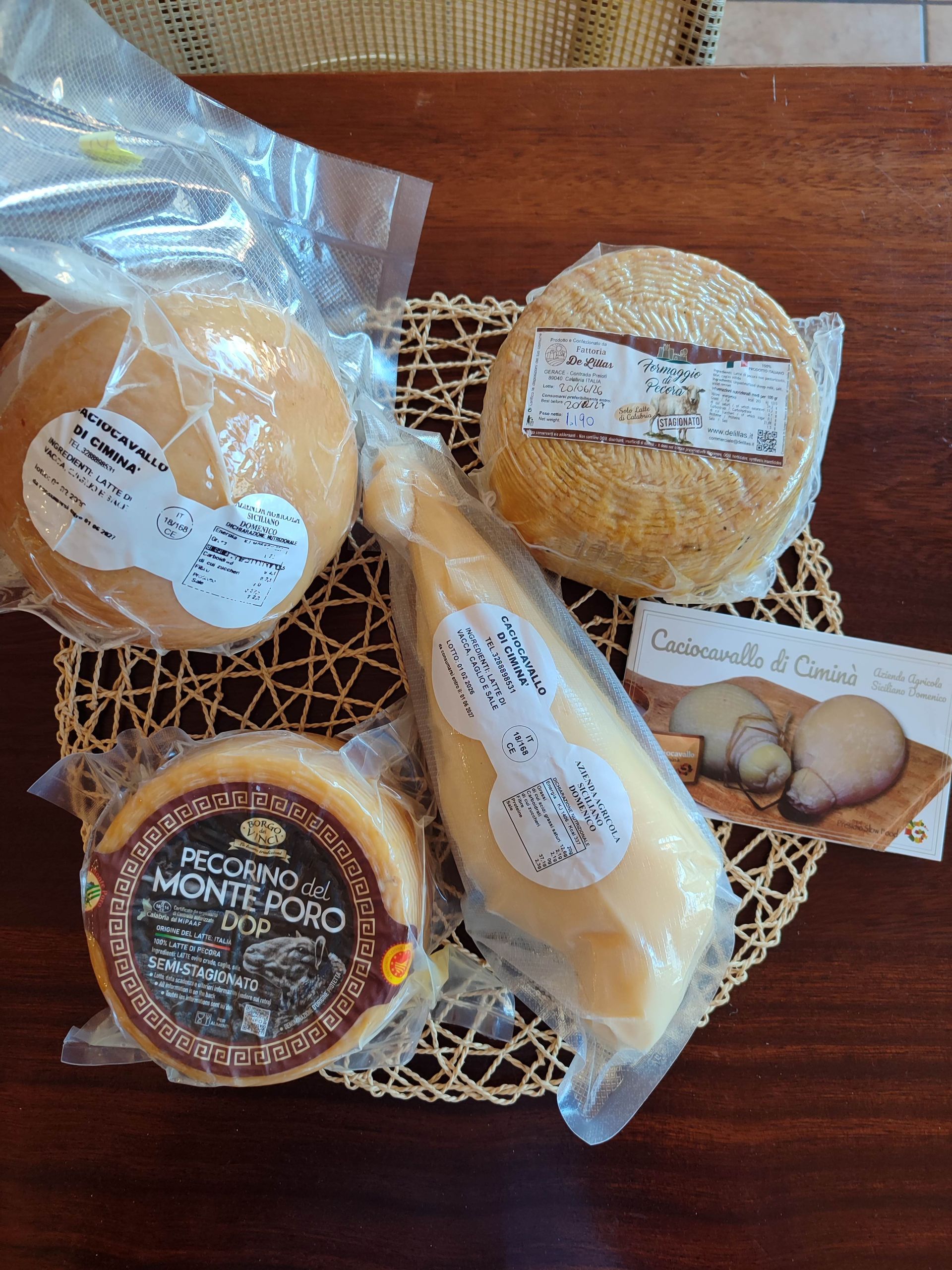Assortimento di pane confezionato e prodotti da forno su un tavolo di legno, tra cui una pagnotta rotonda e un panino.