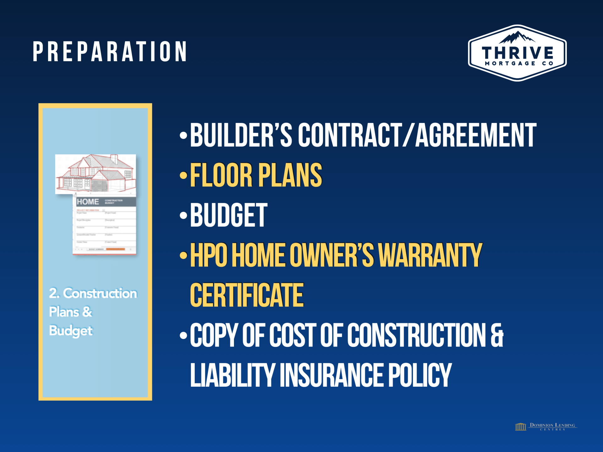 A blue sign that says preparation on it