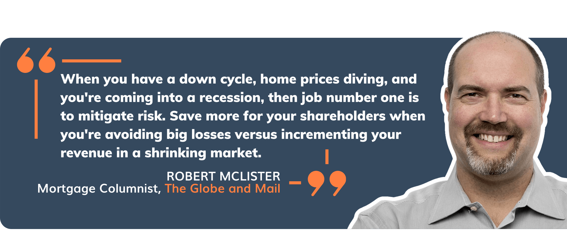 A bald man with a quote from robert mclister