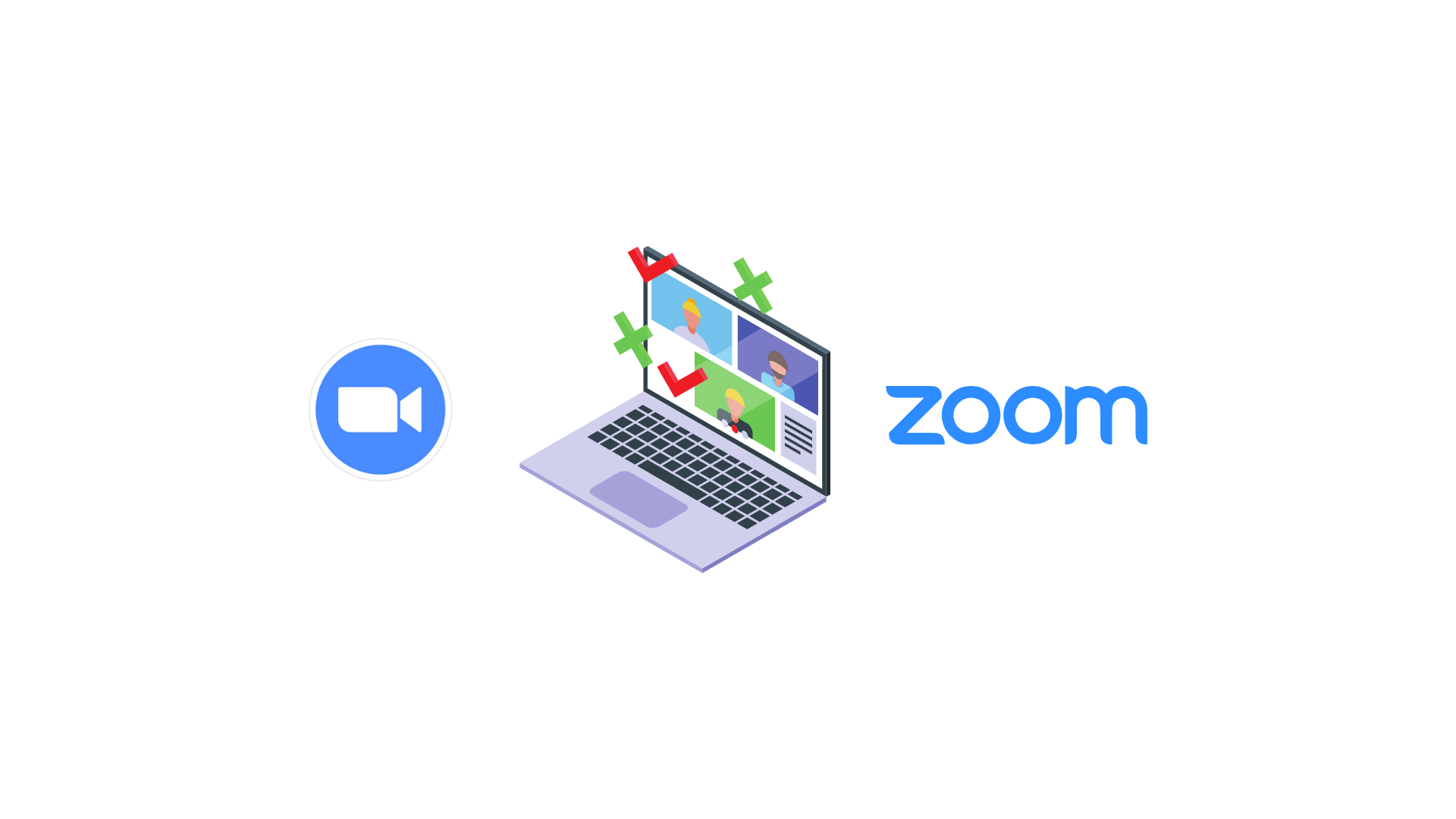 A laptop computer with a zoom logo next to it.