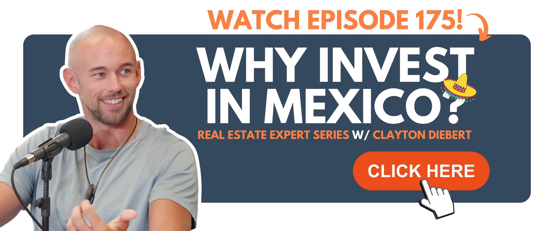 A man is standing in front of a microphone and talking about why invest in mexico.