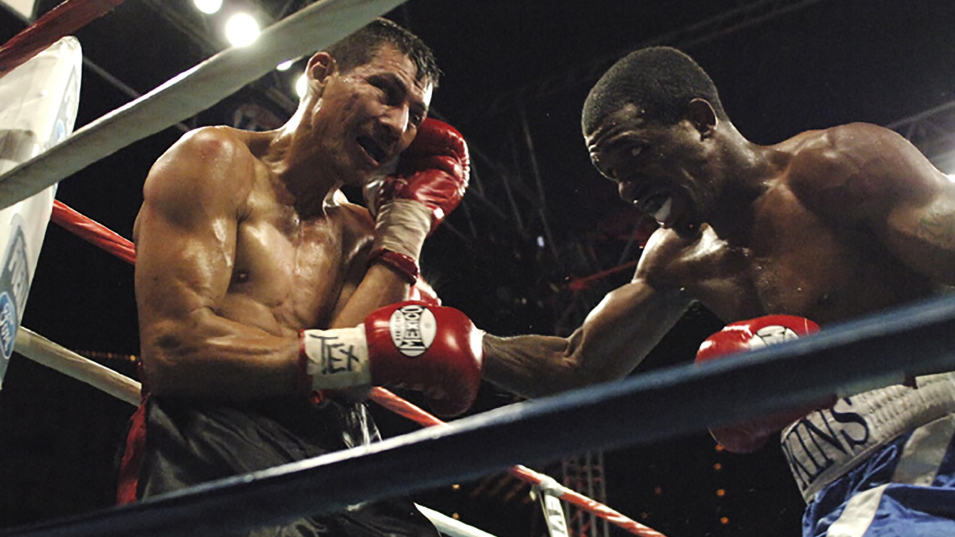 A person is holding a pair of boxing gloves in their hand.