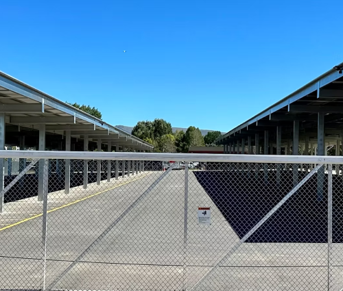 Secure gated entrance to Eagle Canopy RV Storage in Gypsum, CO