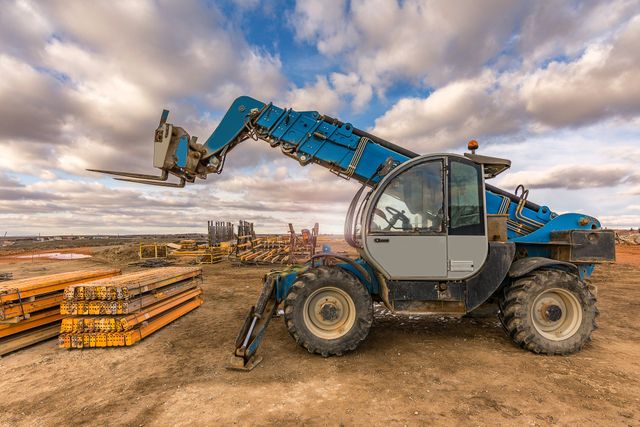 Telehandler on a construction site