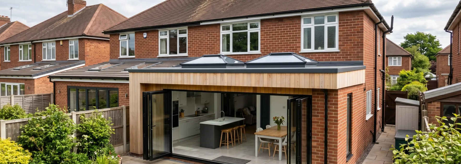 Picture of a modern house extension. Picture of a modern house extension.
