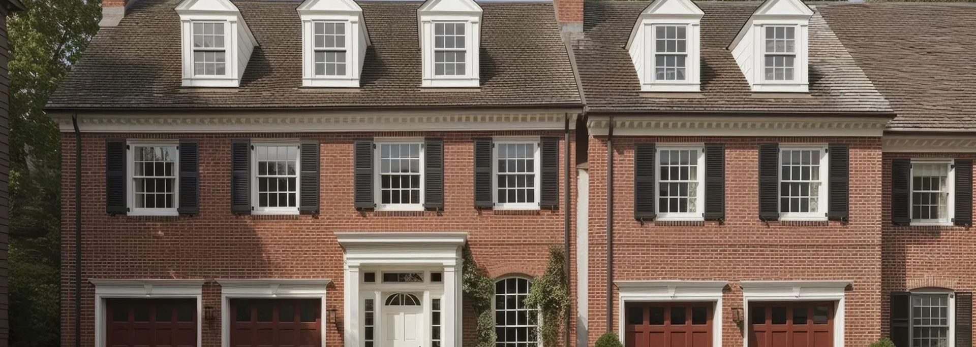 Picture of a house with white windows. Picture of a house with white windows.