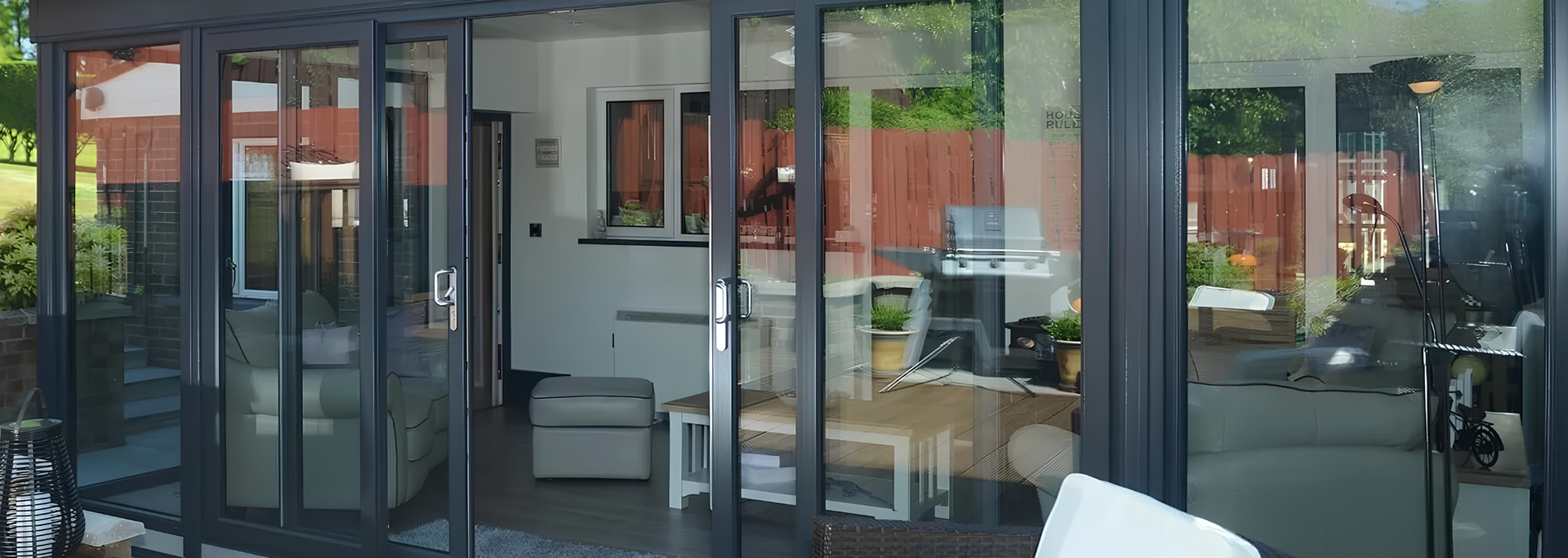 Picture of sliding patio doors. 