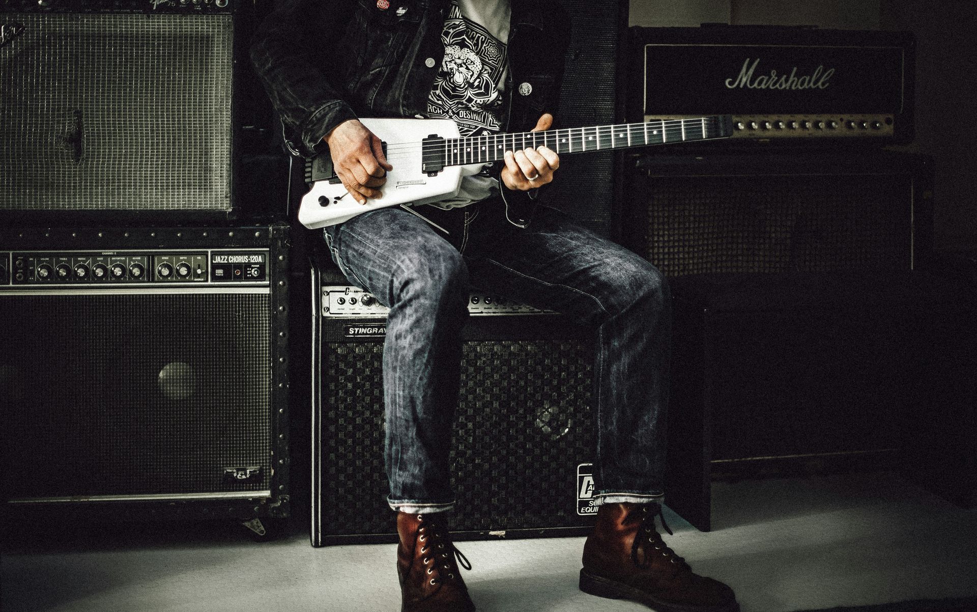 man playing guitar