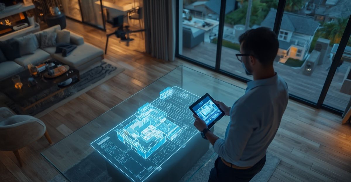 Serious buyer exploring luxury home listing