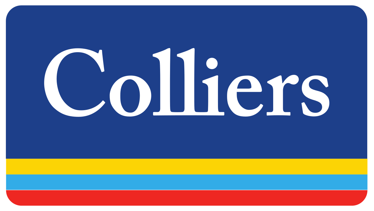 Colliers logo: white text