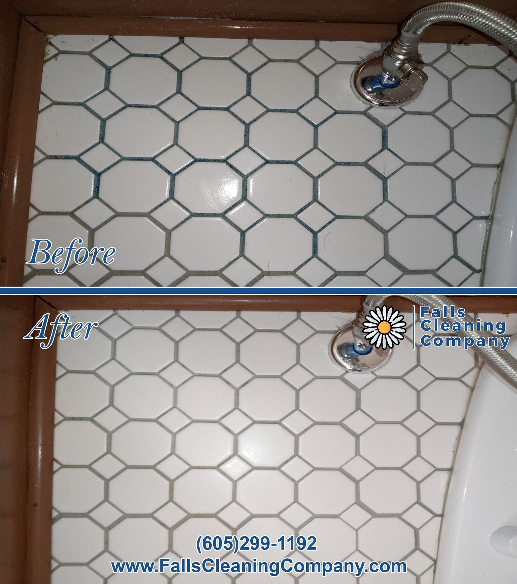 Before and After Photo of a Bathroom Tile