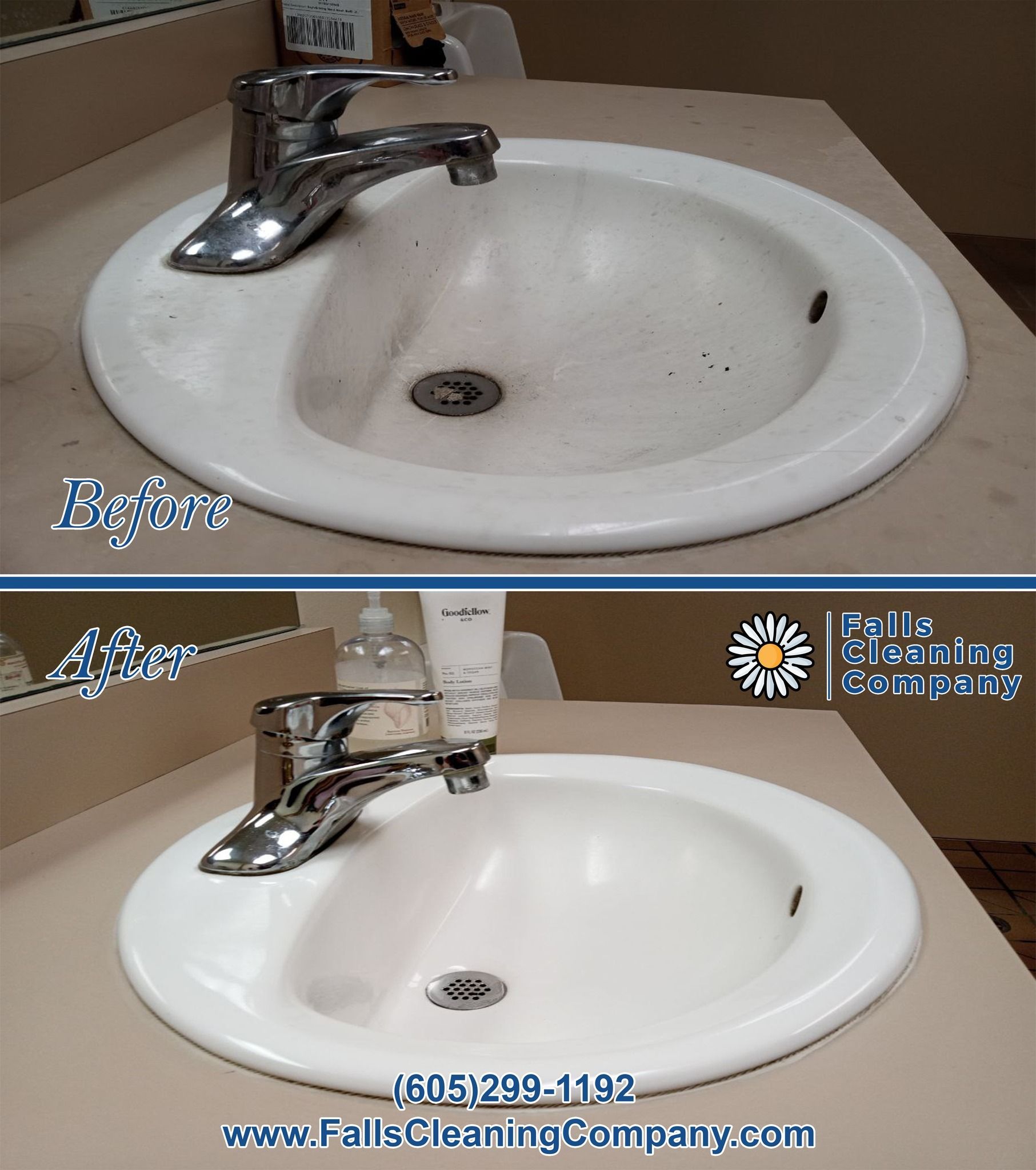 A Before and After Photo of a Bathroom Sink