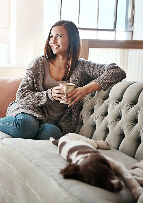 A Girl Relaxing in a Couch
