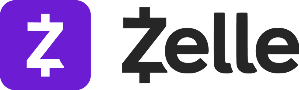 Zelle logo: A purple square with a white 