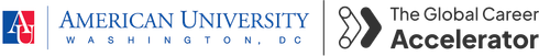 American University and The Global Career Accelerator logos