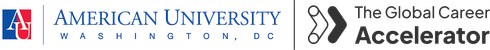 American University and The Global Career Accelerator logos