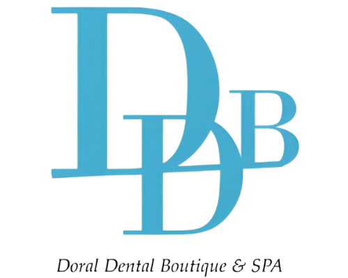Logo for Doral Dental Boutique & SPA: Large teal letters 