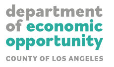 The logo for the department of economic opportunity county of los angeles.