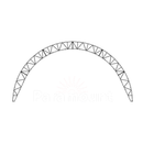 A black and white drawing of a metal arch on a white background.