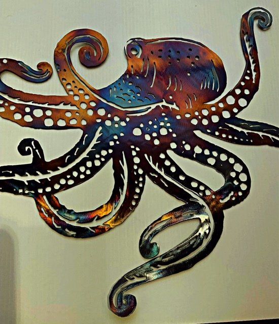 Colorful octopus illustration with swirling tentacles and dotted arms on a light background