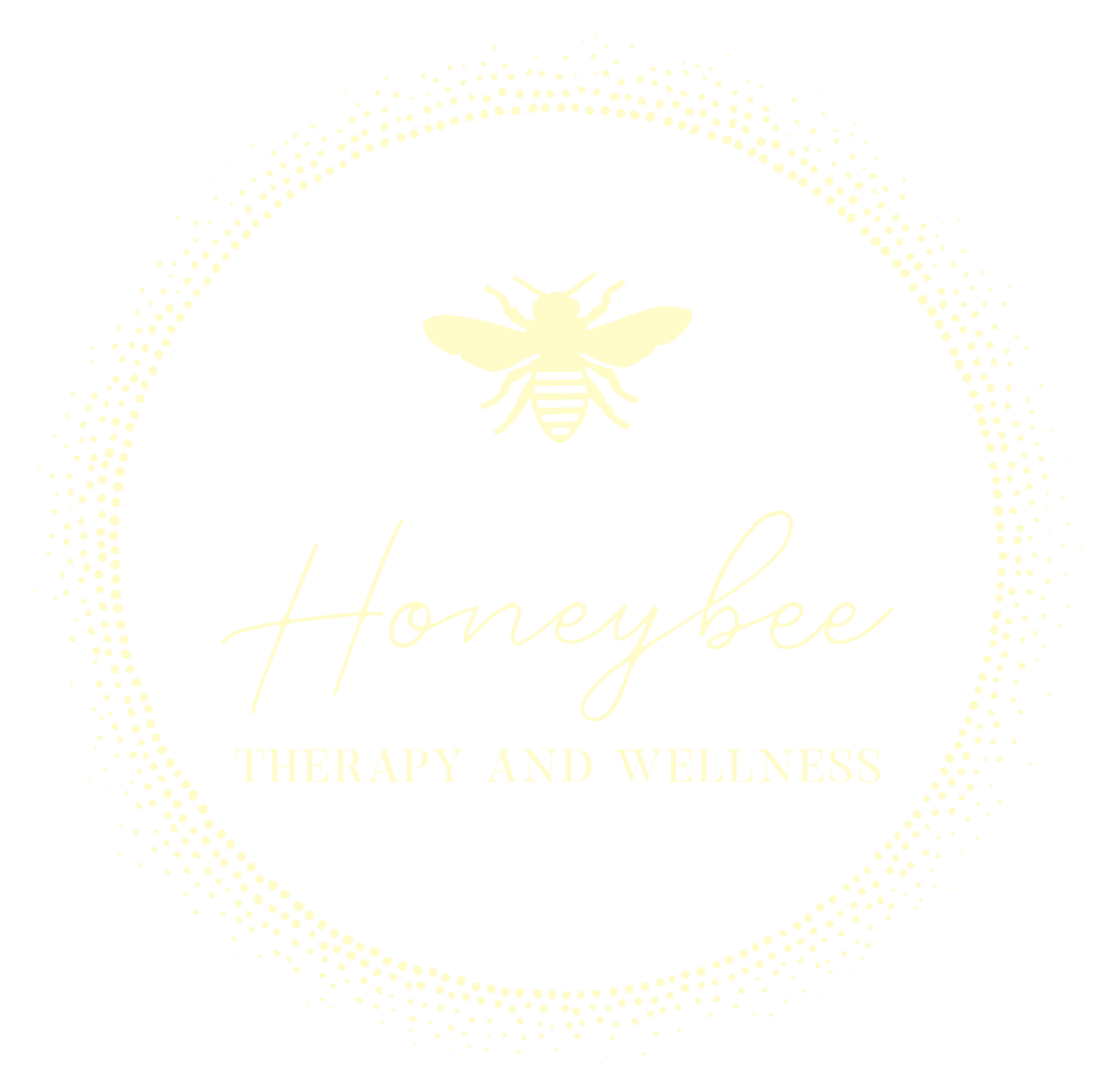Yellow logo with a bee icon and