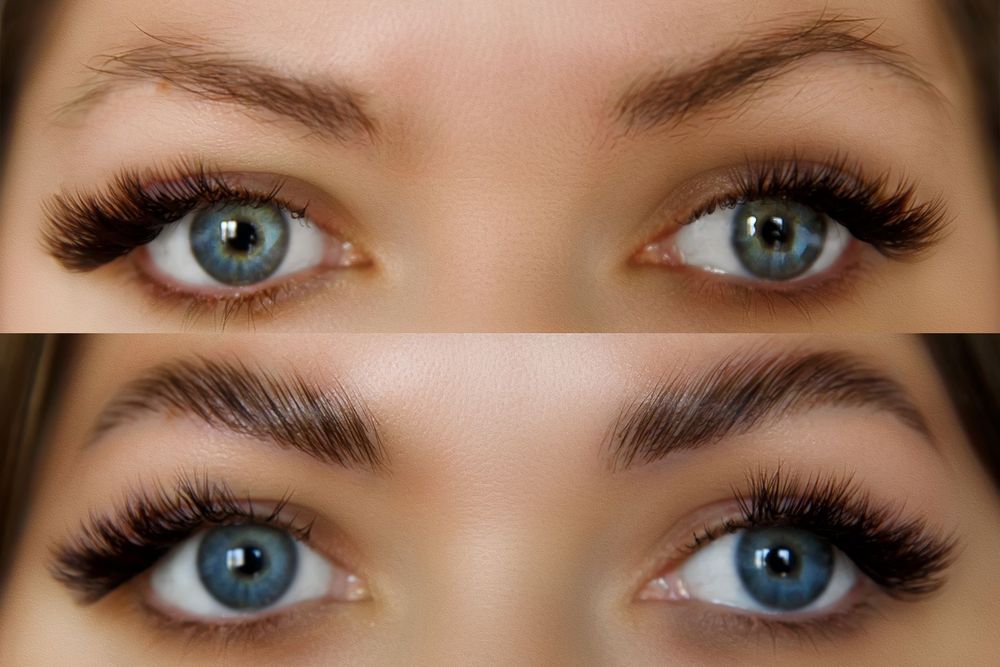 Prima e dopo trucco sopracciglia