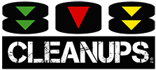 A logo for a company called 808 cleanups with arrows pointing up and down. | Lex Brodies