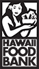 The logo for the hawaii food bank shows a woman holding a bowl of food. | Lex Brodies
