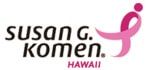 The logo for susan g. komen hawaii has a pink ribbon on it. | Lex Brodies