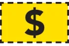 A yellow coupon with a dollar sign inside of it. | Lex Brodies 