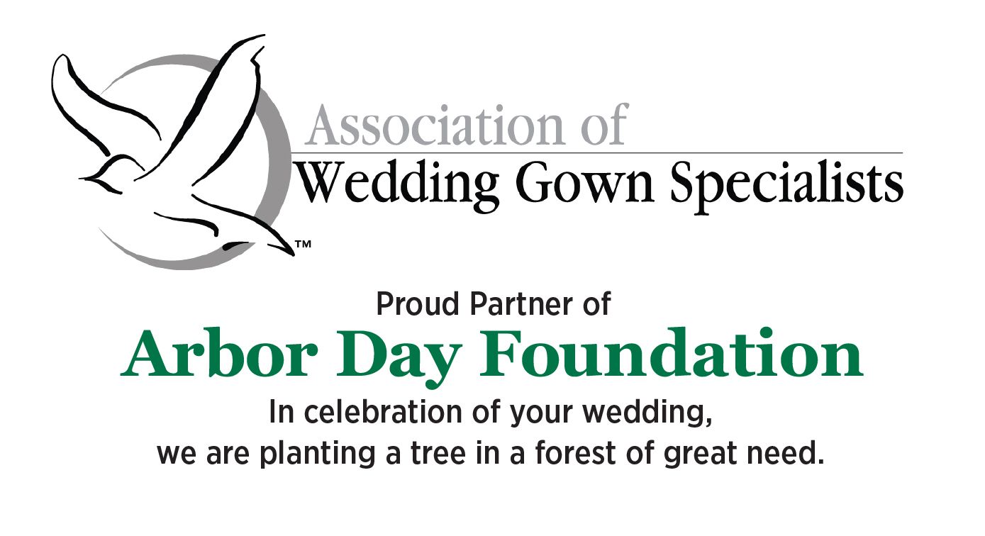 A logo for the association of wedding gown specialists