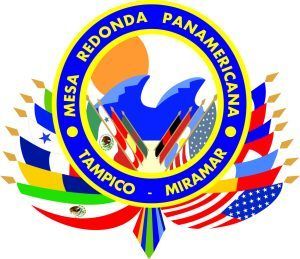 Logo of Mesa Redonda Panamericana Tampico-Miramar with flags of the Americas.