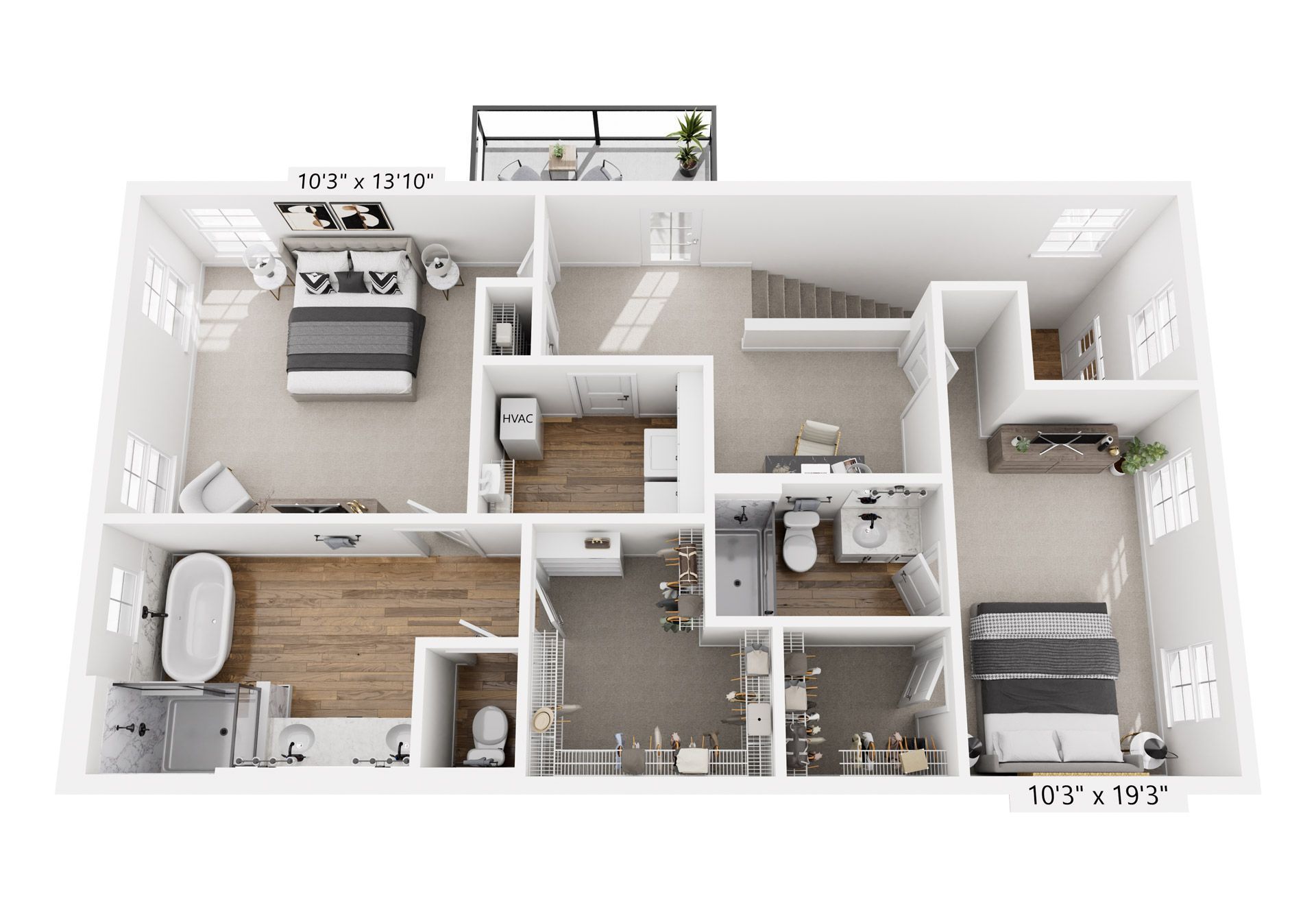 It is a 3d floor plan of a house.
