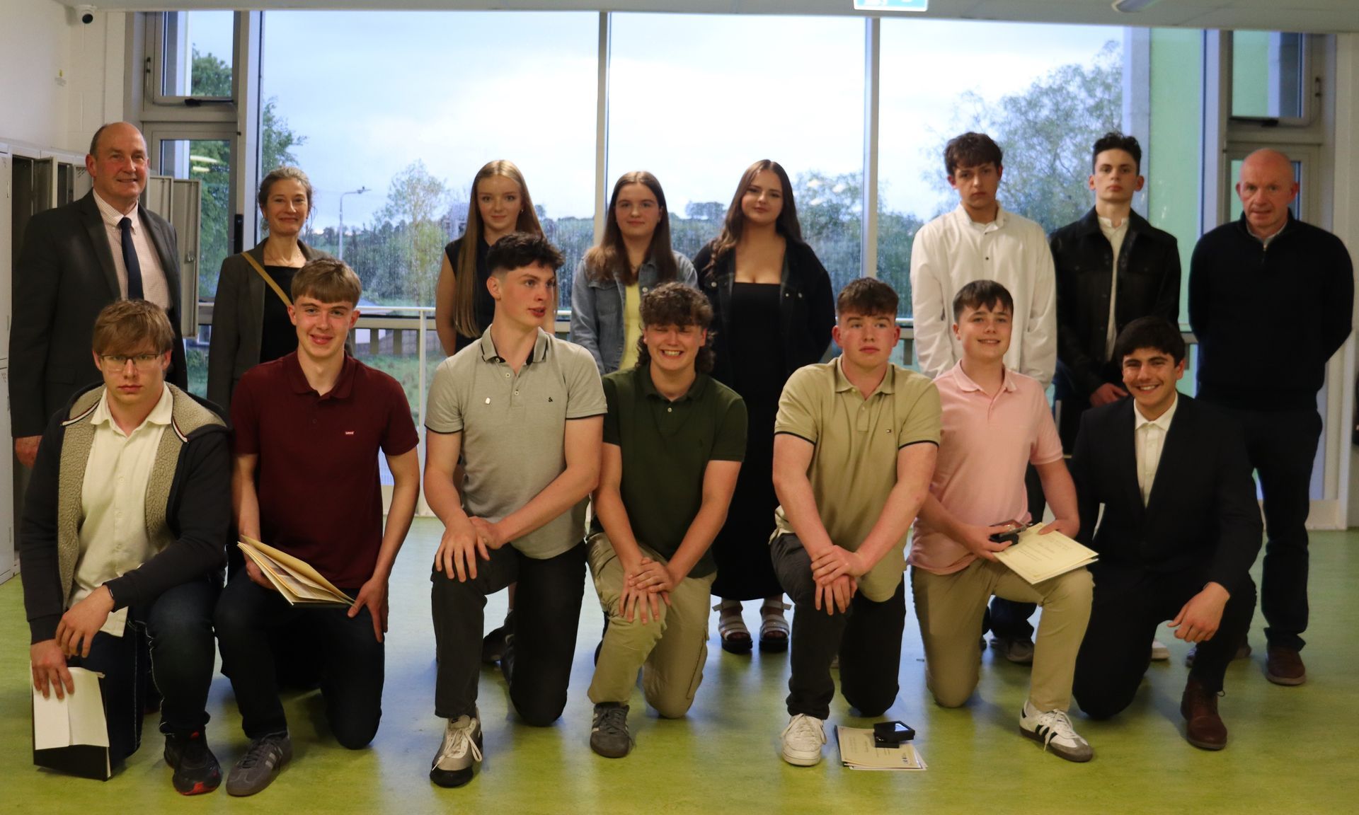2026 Young Historians  at Ballinamore CS with Diarmuid McCaffrey, Principal (left) and Seamus Mullen, History Teacher (right)