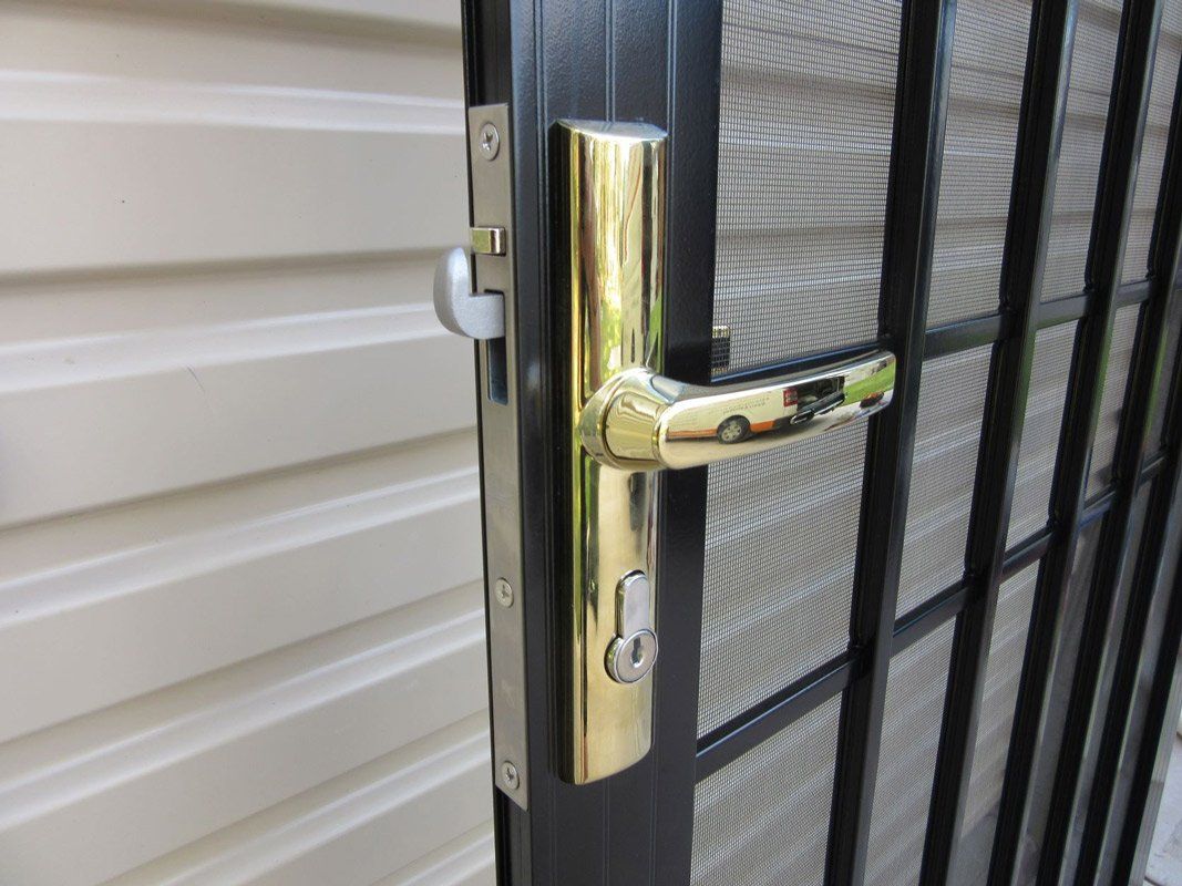 Close Up View Of Security Door With Flyscreen — Smith Aluminium In Fletcher, NSW
