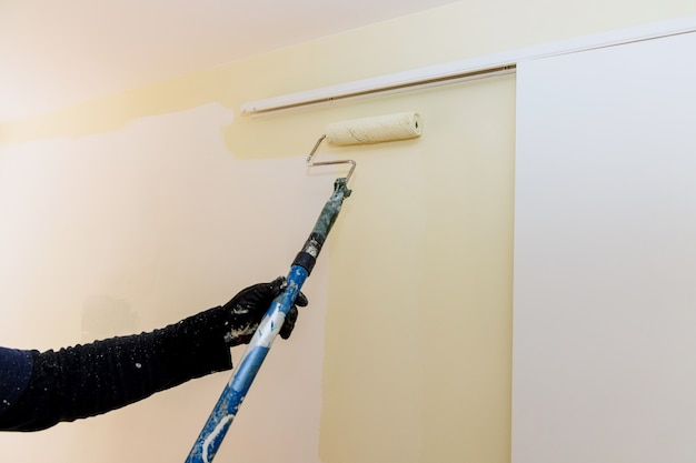 Interior painting with a roller