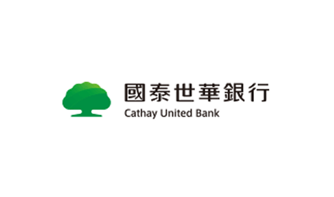 國泰聯合銀行標誌：綠色樹形圖標，中英文文字。