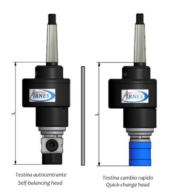 Side-by-side ARNES tool holders labeled self-centering and quick-change, with black and blue bases.