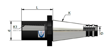 Disegno tecnico di un raccordo industriale conico con dimensioni indicate e flangia nera.