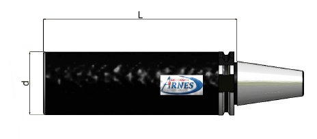 Dispositivo a forma di penna, di colore nero e argento, con ugello metallico affusolato e logo IRMES, illustrato con le relative etichette dimensionali.